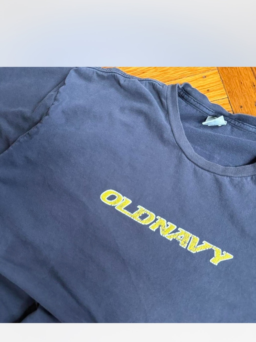 Old Navy Blue Short-Sleeve Tee with Yellow Logo - Picture 4 of 6
